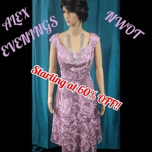 💜 ELEGANT ALEX EVENINGS FLORAL DRESS 💜